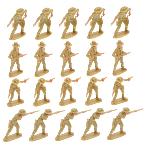 FUNOMOCYA 20 Stück Teiliges Western Cowboy Simulation Modelle aus Kunststoff Realistische Miniatur Cowboy Dekoration für Sandtisch Landschaft und Rollenspiele von FUNOMOCYA
