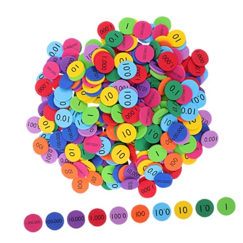 FUNOMOCYA 200 Stück Bunte Eva Zahlen Scheiben Lernspielzeug für Grundschule Mathe Zählchips Platzwert Manipulative für Vorschule und Familienaktivitäten zur Kognitiven von FUNOMOCYA