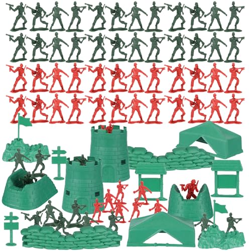 FUNOMOCYA 200 Stück Teiliges Mini Soldaten Kunststoff Militärfiguren in Rot und Grün Spielfiguren für Fantasiespiele Robustes Modell für Kreatives und Partygeschenke von FUNOMOCYA