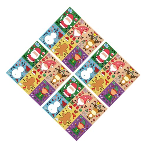FUNOMOCYA 24 Blatt Teiliges Weihnachtssticker DIY Puzzle Aufkleber Lernspielzeug für Mädchen Jungen Weihnachtsbasteln und Partydeko FUNOMOCYA 24 Blatt Teiliges Weihnachtssticker DIY Puzzle Aufkleber Lernspielzeug für Mädchen Jungen Weihnachtsbasteln und Partydeko von FUNOMOCYA