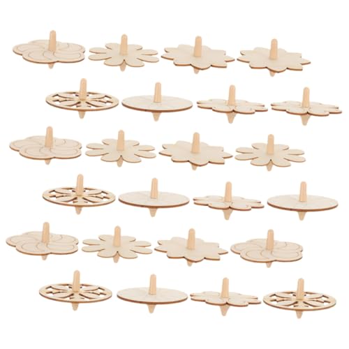 FUNOMOCYA 24 Stück Teiliges Holz Bemalen DIY Gyro Kreativer Unbemalter Holz Spiel für Hand Auge Koordination Leichte Bastelspielzeuge für Jungen und Mädchen von FUNOMOCYA
