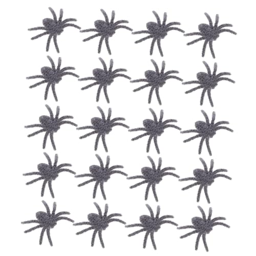 FUNOMOCYA 25 Stück Halloween Deko Spinnen aus Kunststoff mit Flockbeschichtung Realistische Graue Kleine Haarige Taranteln Witterungsbeständig für Innen Außen Gruselige Party von FUNOMOCYA