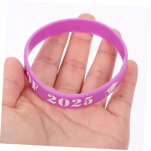 FUNOMOCYA 25 Stück Silikonarmbänder Abschlussfeier Class Of Elastische Langlebige Partyarmbänder in Wiederverwendbare Abschlussschmuck für Schüler Eltern und Lehrer von FUNOMOCYA