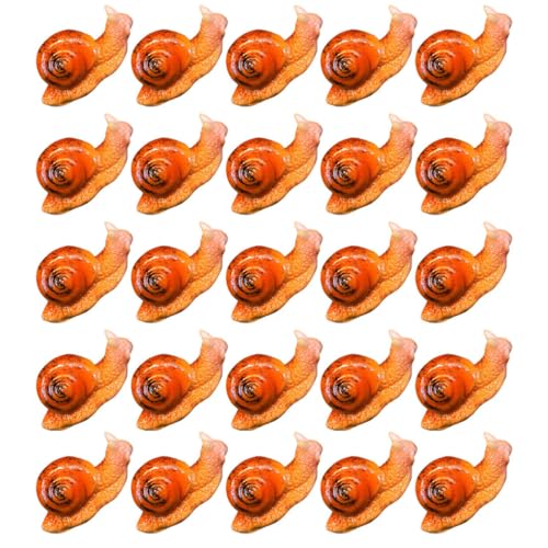 FUNOMOCYA 25 Stück Teiliges Mini Schnecken Figuren Resin Realistische Miniatur Schnecken Dekoration Kompakte für Mikrolandschaften Sukkulenten Terrarien und Kreative Gartenornamente von FUNOMOCYA