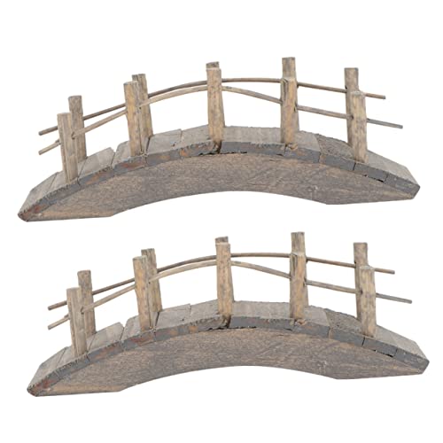 FUNOMOCYA 2pcs Mini Holzbogen Brücke Puppenhaus Holzbrücke 1:12 Künstliche Bogenbrücke Mini Garten Zubehör Miniatur Garten Zubehör Holzbrücke für Glasstatue Mikroszene von FUNOMOCYA