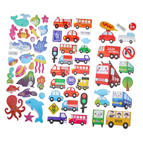 FUNOMOCYA 3 Blätter Cartoon Sticker Teilig mit Bunten Fahrzeug und Tiermotiven Selbstklebend für Handy Kühlschrank Koffer Flasche Leicht Haftend Vielseitig Einsetzbar Niedliche Dekoration FUNOMOCYA 3 Blätter Cartoon Sticker Teilig mit Bunten Fahrzeug und Tiermotiven Selbstklebend für Handy Kühlschrank Koffer Flasche Leicht Haftend Vielseitig Einsetzbar Niedliche Dekoration von FUNOMOCYA