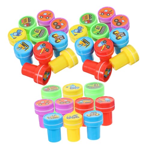 FUNOMOCYA 3 Sätze Baustellenfahrzeug Stempel Stempelspielzeug Kreatives Lernen und Belohnung für Jungen Mädchen Partygeschenk und Klassenzimmer Anreiz von FUNOMOCYA