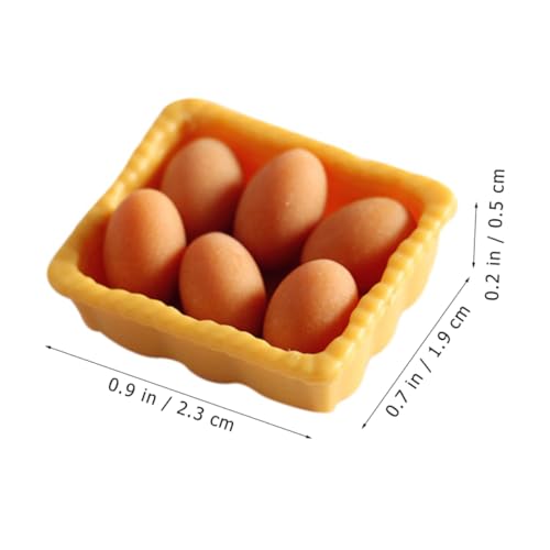 FUNOMOCYA 3 Sätze Miniatur Eier Modelle Resin Realistische Mini Eierkartons Strapazierfähige und Sichere Deko Spielzeuge für Leicht und Tragbar für Kreatives Rollenspiel von FUNOMOCYA