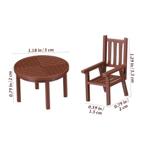 FUNOMOCYA 3 Sätze Miniatur Tisch Stuhl Set Detailreiche Puppenhaus Möbel Realistisches Wohnzimmerset für Miniaturdekoration Farbenfrohes Miniaturmöbel Accessoire Geeignet für Miniaturzimmer von FUNOMOCYA