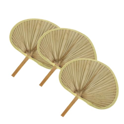FUNOMOCYA 3 Stück Cooler Lüfter Ventilatoren, die kalte Luft blasen gefälschtes grün Kleiner Lüfter Falten Rattan-Fächer Fan im japanischen Stil Webfächer Cooler Pu-Fan Bananenblatt Beige FUNOMOCYA 3 Stück Cooler Lüfter Ventilatoren, die kalte Luft blasen gefälschtes grün Kleiner Lüfter Falten Rattan-Fächer Fan im japanischen Stil Webfächer Cooler Pu-Fan Bananenblatt Beige von FUNOMOCYA