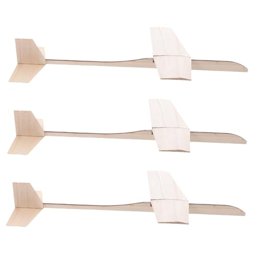 FUNOMOCYA 3 Stück Holzgleitermodell unvollendeter Holzgleiter Holzmodellbausatz Flugzeughandwerkskit Segelflugzeuge für Holzflugzeug für Farbmodell DIY-Flugzeugbausatz hölzern von FUNOMOCYA