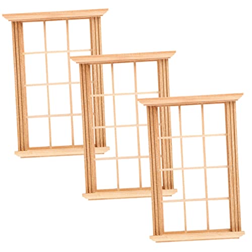 FUNOMOCYA 3 Stück Maßstab aus Hochwertigem Holz Detailreiche Miniatur Fenster für DIY Puppenmöbel und Kreativitätsfördernd FUNOMOCYA 3 Stück Maßstab aus Hochwertigem Holz Detailreiche Miniatur Fenster für DIY Puppenmöbel und Kreativitätsfördernd von FUNOMOCYA