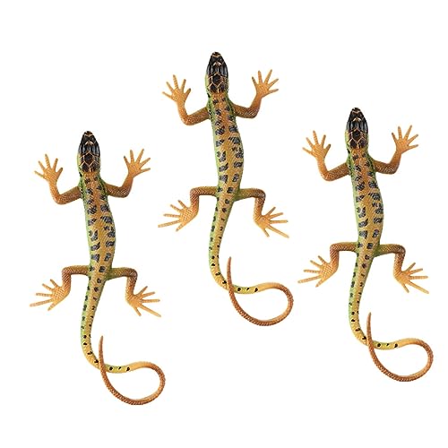 FUNOMOCYA 3 Stück Realistische Eidechsen Figuren aus Stabilem Leichtes Dekorationsspielzeug für Garten Terrarien und Scherzartikel Kindersicher und Langlebig für Indoor und Outdoor Deko von FUNOMOCYA