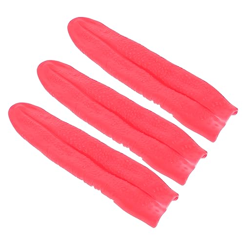 FUNOMOCYA 3 Stück Rote Lange Zungenrequisiten Teilig Gruseliges Halloween Cosplay Zubehör Deko für Party und Kostüm von FUNOMOCYA