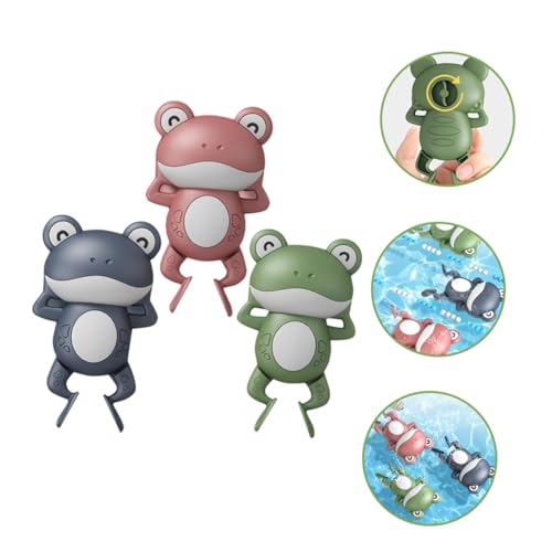 FUNOMOCYA 3 Stück Teiliges Aufziehbare Badefrösche Schwimmspielzeug für Junge Mädchen Buntes Wasserspielzeug für Kleinkinder für Badewanne und Sommerpool Robust und Kindersicher von FUNOMOCYA