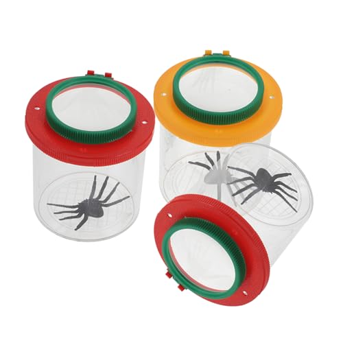 FUNOMOCYA 3 Stück Teiliges Beobachtungsset mit Lupenbecher und Vergrößerung Transparenter Insektenbeobachtungsbox für Outdoor Exploration und Lernspielzeug Geeignet für Kleine Forscher von FUNOMOCYA