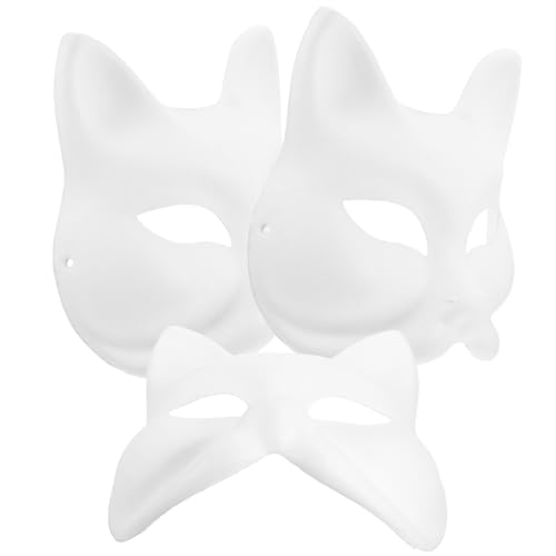 FUNOMOCYA 3 Stück Teiliges DIY Fuchs Papiermasken mit Elastischem Band Leichte Unbemalte Masquerade Masken für Party Cosplay Handbemalung Geburtstags und Hochzeitsdekoration FUNOMOCYA 3 Stück Teiliges DIY Fuchs Papiermasken mit Elastischem Band Leichte Unbemalte Masquerade Masken für Party Cosplay Handbemalung Geburtstags und Hochzeitsdekoration von FUNOMOCYA