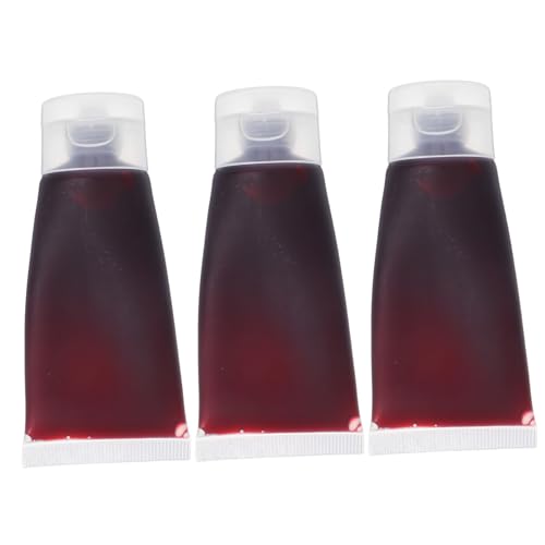 FUNOMOCYA 3 Stück Teiliges Fake Blood Kit Realistische Waschbare Halloween Kunstblut Makeup Sets für Party Cosplay und Theater Hautfreundlich Vielseitige Anwendung für Gesicht und Kleidung von FUNOMOCYA