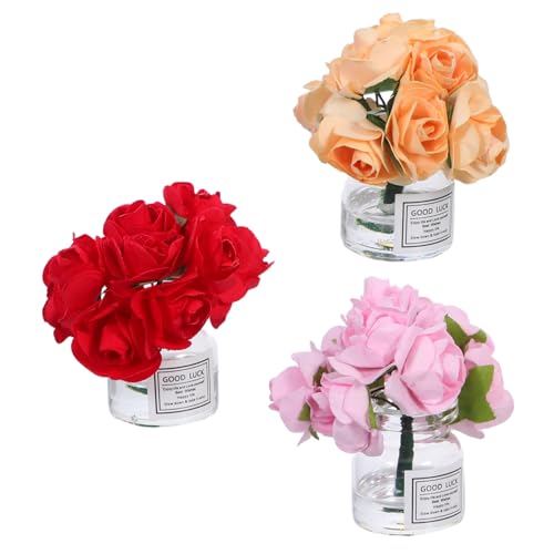 FUNOMOCYA 3 Stück Teiliges Miniatur-Dollhouse Kleinen Glasvasen und Künstlichen Rosen Nordischer Stil Detailreiche Miniatur-deko für Puppenhäuser Micro-Landschaft und Sammler FUNOMOCYA 3 Stück Teiliges Miniatur-Dollhouse Kleinen Glasvasen und Künstlichen Rosen Nordischer Stil Detailreiche Miniatur-deko für Puppenhäuser Micro-Landschaft und Sammler von FUNOMOCYA