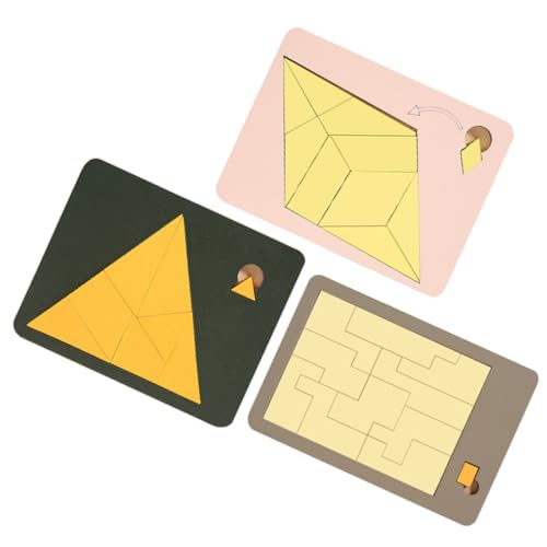 FUNOMOCYA 3 Stück Teiliges Montessori Holzpuzzle für Kleinkinder Pädagogisches Lernspielzeug Problemlösung Kreativität und Feinmotorik Langlebiges und Sicheres Holzspielzeug für Jungen und von FUNOMOCYA