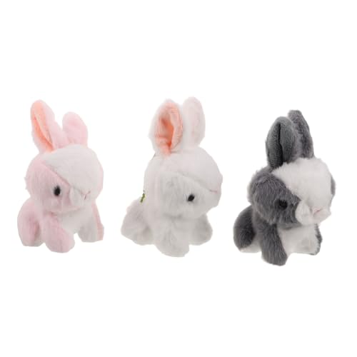 FUNOMOCYA 3 Stück Teiliges Plüsch-Hasen Schlüsselanhänger Mini Kuscheliges Kaninchen Handtaschen Anhänger Niedliche Schulranzen Deko Flauschige Bunny Figuren für Mädchen und Frauen von FUNOMOCYA