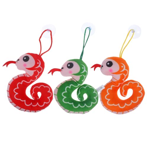 FUNOMOCYA 3 Stück Teiliges Plüsch Schlangen mit Saugnapf Realistisches und Lebensechtes Kuscheltier als Tierdeko und Scherzspielzeug zum Jahr der Schlange für Jugendliche von FUNOMOCYA