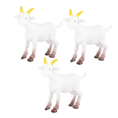 FUNOMOCYA 3 Stück Teiliges Realistischer Ziegen und Lammfiguren aus PVC Detailgetreue Bauernhoftiere für DIY Szenen Pädagogisches Lernspielzeug für Sammler Niedliche Miniatur Farmtiere von FUNOMOCYA