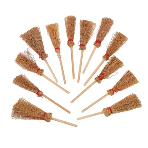 FUNOMOCYA 30 Stück Maßstab Hexenbesen Puppenhaus Zubehör für DIY Basteln Halloween Dekorationen und Feengarten Accessoires von FUNOMOCYA