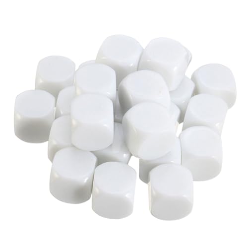 FUNOMOCYA 30 Stück Teiliges Acryl Würfel Blanko mit Glatter Oberfläche Sechseitige Quadratische DIY Würfel für Basteln Spiel und Lustige Markierungen Weiß Stabile und Kratzfeste von FUNOMOCYA