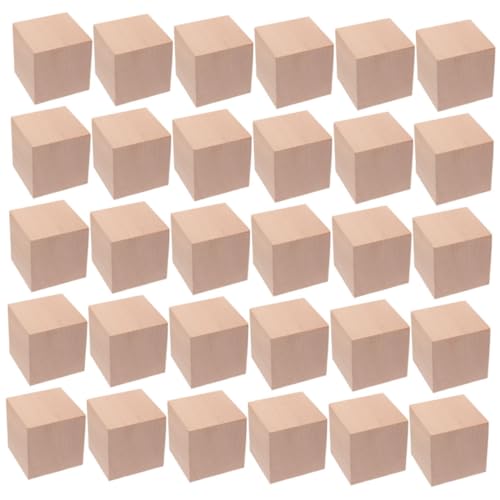 FUNOMOCYA 30 Stück Teiliges Kleine Holzbausteine Würfel aus Naturbelassenem Holz Robuste Nachhaltige Bausteine für Pädagogisches Feinmotorik und Kreativem Bauen von FUNOMOCYA