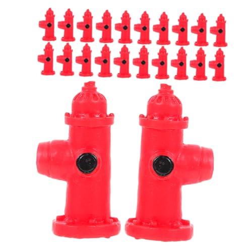 FUNOMOCYA 30 Stück Teiliges Mini Feuerwehrhydrant aus Resin Realistische Miniatur Feuerwehrhydrant Figuren für Puppenhaus Dekoration DIY Mikro Landschaftsbau Kreative Rollenspiele und von FUNOMOCYA