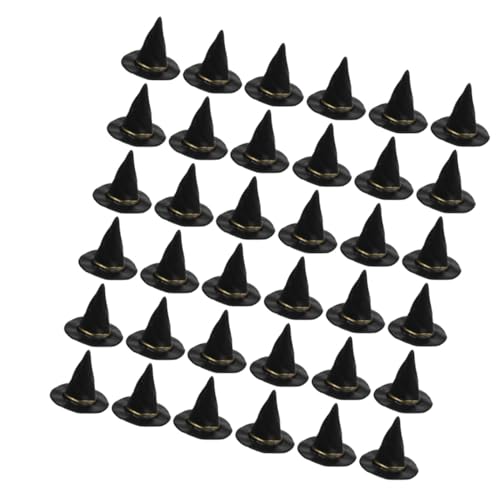 FUNOMOCYA 36 Stück Teiliges Mini Hexenhüte aus Hochwertigen Materialien Wiederverwendbar für DIY Bastelprojekte Puppenhaus Zubehör und Halloween Dekorationen Kompakt und Einfach zu Lagern von FUNOMOCYA
