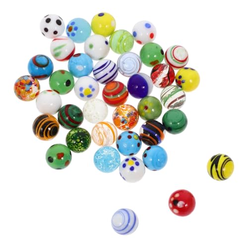 FUNOMOCYA 38 Stück Teiliges Glasmurmeln Bunte Dekokugeln für Vase Füller und Murmelspiele Glatte Farbige Glaskugeln als Dekorative Glasperlen für Aquarium und Spielspaß von FUNOMOCYA