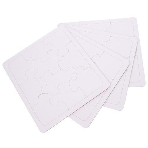 FUNOMOCYA 4 Blätter Leichte Kompakte Blanko Puzzles aus Papier Teiliges DIY zum Bemalen Kreatives Bastelspielzeug für Zeichnen und Gestalten Sicher und Tragbar für Familienaktivitäten von FUNOMOCYA