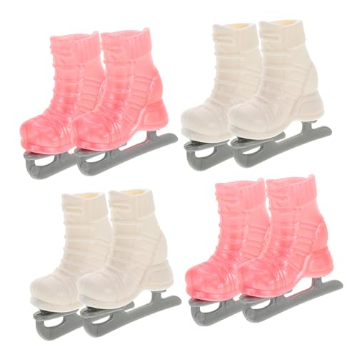 FUNOMOCYA 4 Paare Mini Rollschuhe für Puppen Robuste DIY Puppenzubehör Kreative Rollschuhe Passend für Puppenhaus Dekoration Langlebig und Komfortabel von FUNOMOCYA