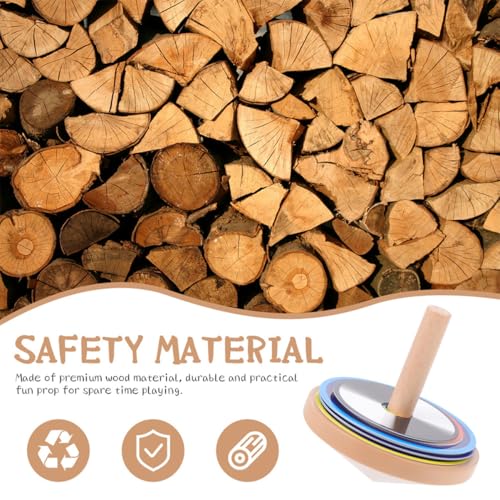 FUNOMOCYA 4 Sätze Bunte Holz für Tragbare Gyroskop Spiele zur Feinmotorikförderung Kreatives Outdoor Hand Auge koordination Langlebig und Sicher von FUNOMOCYA