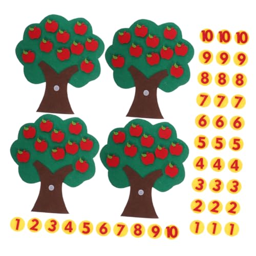 FUNOMOCYA 4 Sätze Filz mit Zahlen Non Woven Kindergarten Lernspiel für Pädagogisches Zahlenspiel und Passendes Mathe Lernspielzeug von FUNOMOCYA