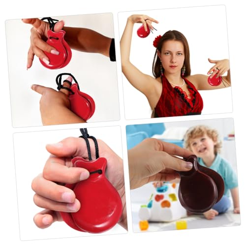 FUNOMOCYA 4 Stck Holz fingerkastagnetten für Bunte Hölzerne Kastagnetten Sicher Glatte Oberfläche Pädagogisches Musikinstrument für Frühe und Musikalisches von FUNOMOCYA