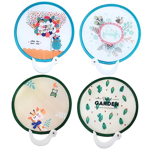 FUNOMOCYA 4 Stück Faltbare Handfächer Runde Leichte Polyester Fächer mit Buntem Cartoon für Sommer Hochzeit Party und Dekoration Handlich und Langlebig Stilvolle Geschenkidee FUNOMOCYA 4 Stück Faltbare Handfächer Runde Leichte Polyester Fächer mit Buntem Cartoon für Sommer Hochzeit Party und Dekoration Handlich und Langlebig Stilvolle Geschenkidee von FUNOMOCYA
