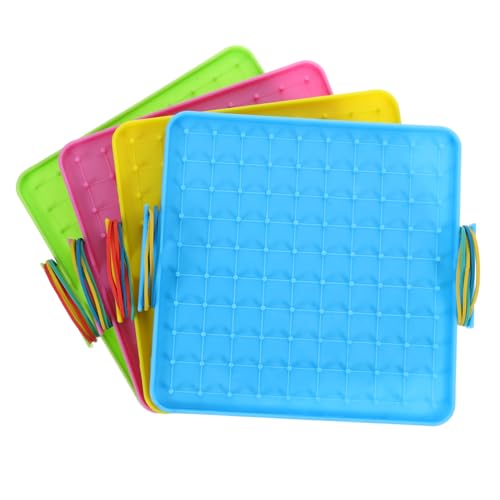FUNOMOCYA 4 Stück Kunststoff-geoboard, Mathematisches Manipulationsmaterial, Array-Block, Geoboard, Grafisches Lernspielzeug Mit Gummibändern, Stem-Puzzle, Denksportaufgabe, Spielzeug Für FUNOMOCYA 4 Stück Kunststoff-geoboard, Mathematisches Manipulationsmaterial, Array-Block, Geoboard, Grafisches Lernspielzeug Mit Gummibändern, Stem-Puzzle, Denksportaufgabe, Spielzeug Für von FUNOMOCYA