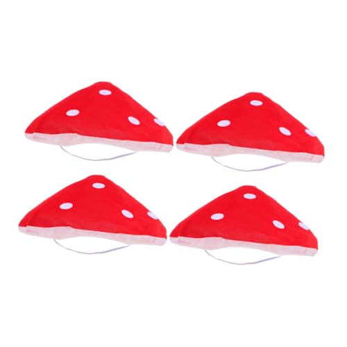 FUNOMOCYA 4 Stück Leichter Kleiner Kopfumfang Weiße Punkte Lustige Pilzmütze für Kostüm Party Cosplay Bühnenauftritt Vielseitiges Accessoire von FUNOMOCYA