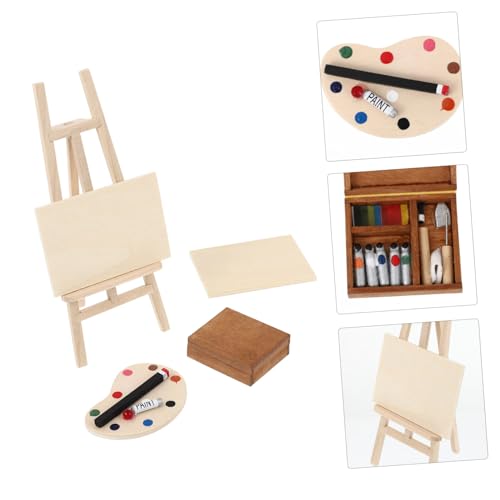 FUNOMOCYA 4 Stück Miniatur Teiliges Malset für Puppenhaus mit Holzstaffelei Miniaturpalette Malbrett und Farbbox Detailreiches Miniatur Ölgemälde Set für Puppenhausdekoration und Bastelkunst FUNOMOCYA 4 Stück Miniatur Teiliges Malset für Puppenhaus mit Holzstaffelei Miniaturpalette Malbrett und Farbbox Detailreiches Miniatur Ölgemälde Set für Puppenhausdekoration und Bastelkunst von FUNOMOCYA
