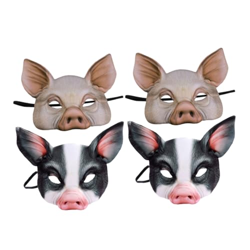 FUNOMOCYA 4 Stück Party-schweinermasken Halbgesicht Tiermasken für Karneval Halloween Cosplay Leicht Atmungsaktiv Vielseitig Einsetzbar für Damen und Themenpartys FUNOMOCYA 4 Stück Party-schweinermasken Halbgesicht Tiermasken für Karneval Halloween Cosplay Leicht Atmungsaktiv Vielseitig Einsetzbar für Damen und Themenpartys von FUNOMOCYA