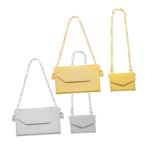 FUNOMOCYA 4 Stück Puppenhaus Zubehör Mini Kleine Schultertaschen für Puppen Kreative Dekoration und Sammler von FUNOMOCYA