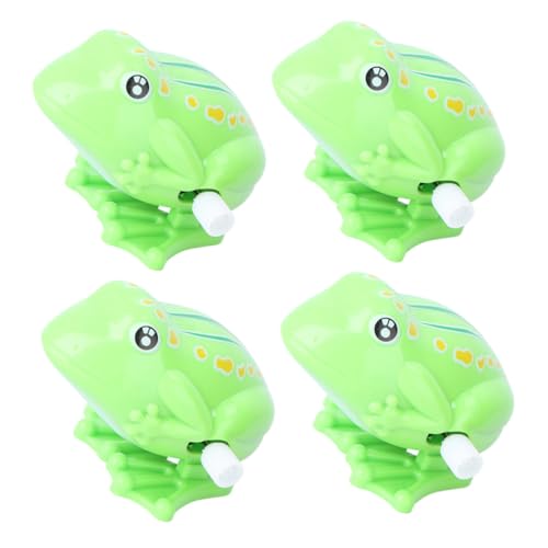 FUNOMOCYA 4 Stück Teiliges Aufziehbare Hüpf Froschspielzeuge für Farbenfrohe Cartoon Modelle Leichte Tragbare Mechanische Tiere Fördert Hand Augen Koordination und Physikalisches Lernen von FUNOMOCYA