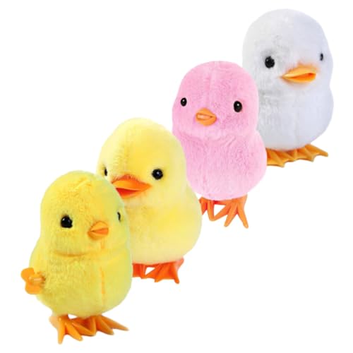 FUNOMOCYA 4 Stück Teiliges Aufziehspielzeug Hüpfen Küken und Enten Wind Up Kinderparty Geschenk Batterielos Sicher für Altersgruppen von FUNOMOCYA
