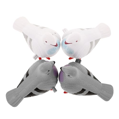 FUNOMOCYA 4 Stück Teiliges Aufziehspielzeug Mechanismus Tauben für Interaktives Tragbares Wind up Taubenspielzeug Fördert Aufmerksamkeit und Spielerischen Spaß Zufällige Zufällige Farbe von FUNOMOCYA