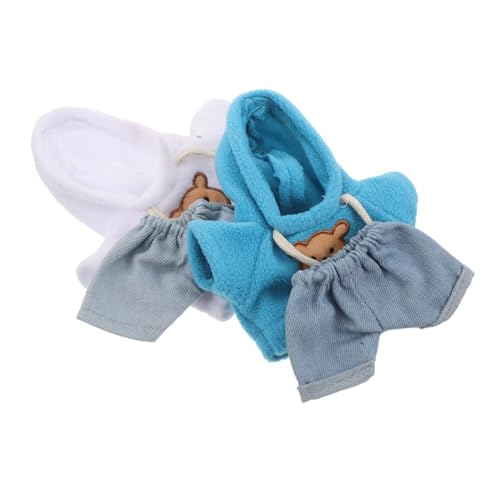 FUNOMOCYA 4 Stück Teiliges Bärenkleidungsset für Plüschtiere Hoodie Jeans aus Weichem Baumwollstoff Bequemes DIY Outfit für Kleine Bären Passgenaues Zubehör für Kuscheltierkleidung von FUNOMOCYA