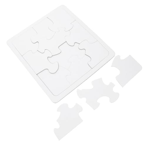 FUNOMOCYA 4 Stück Teiliges Blanko Papier Puzzle zum Selbergestalten Kinderfreundliches DIY Jigsaw Puzzle aus Papier Bemalbar mit Stiften und Farben Präzise Geschnitten Inklusive Rahmen für von FUNOMOCYA