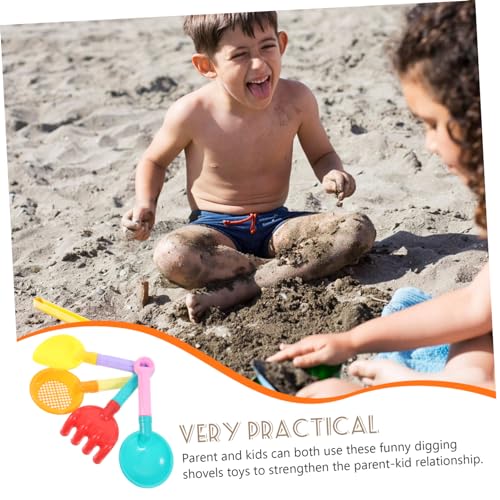FUNOMOCYA 4 Stück Teiliges Bunte Sandschaufeln aus Kunststoff Robustes Sandspielzeug für Strand Sandkasten und Garten Kindgerechtes Strandspielzeug für Jungen und Mädchen Zufällige Farbe von FUNOMOCYA